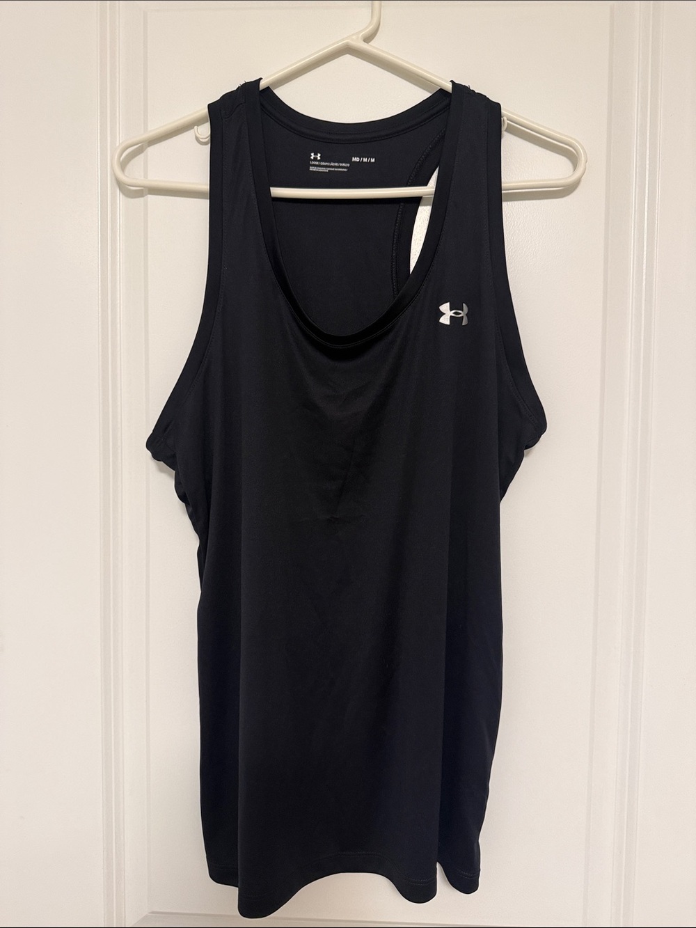 Under Armour Black Women's Athletic Racerback Tank Top with Silver Logo